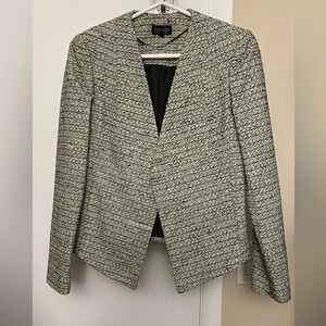 NWOT Topshop Green and Black Tweed Blazer Size 4